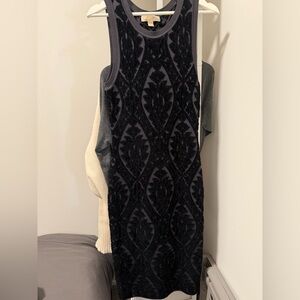 MICHAEL Michael Kors Black Textured Midi Dress